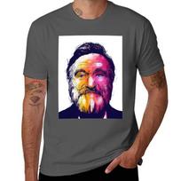 Robin Williams Tribute Portrait Illustration TShirt Work Short Sleeve Cotton Top XL blue