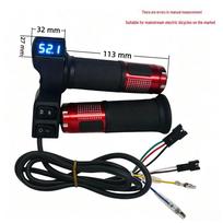 Electric Vehicle Throttle Twist Grip with Blue Screen Display 23 Switch 01+ Reverse DR Voltage black