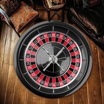 Ruletės rato apvalus kilimas – Kazino tematikos žaidimų kambario dekoras, Unikalus pramoginis grindų kilimas paauglių kambariams Diameter 80cm