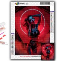 5D „pasidaryk pats“ deimantinis siuvinėjimas „Cyberpunk“ seksualus menas, tapyba deimantais, mozaikos namų dekoravimas Full Square 20X30CM red