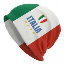 Italija vėliava Beanie kepuraitė Unisex žieminė šilta gaubtinė moteriška megzta kepurė lauke Italija išdidžios Skullies Beanies kepurės Beanies Hat blue