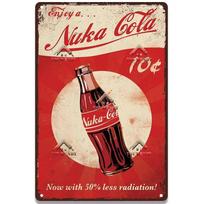 „Nuka Cola“ gėrimų plakatai Žaidimas „Metalinis ženklas Retro skardinės lentelės“ metalinis senovinis sienų dekoras „Bar Pub Club“ Vyro urvo dekoravimas 20x30cm beige
