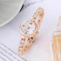 Elegantiškas laikrodis moterims, kvarciniai laikrodžiai, aukso spalvos metalo juosta, moteriška apyrankė „Orologio Diamond Mini Dial“ rankinis laikrodis auksinė