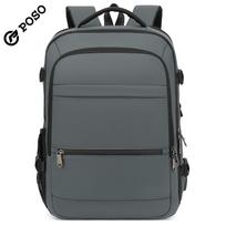 Men Backpack for 17/17.3 inch Laptop Large-capacity 45 L Expandable, With USB Charging Port ,180° Opening,Eaqual to 22 inch Suitcase pilka