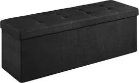 SONGMICS sandėliavimo suoliukas 110 x 38 x 38 cm, 131 l, juodas, LSF077B01