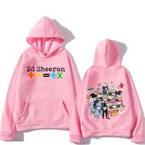 Ed Sheeran Tour 2024 Retro hiphopo džemperis su gobtuvu ir vilnoniu gobtuvu, pankų drabužiai, „Sudaderas“ minkštas gobtuvas M rožinė