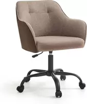 SONGMICS biuro kėdė su porankiais, reguliuojamo aukščio, ruda OBG019K01