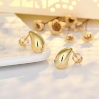 Aštraus čili pipiro auskarai Madingi vandens lašo formos Aukštos kokybės lengvo prabangos auskarai Copper-plated real gold (color retention) beige
