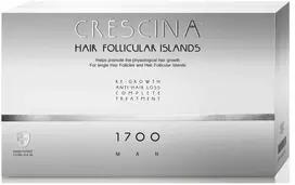 Labo Suisse, Crescina Follicular Islands 1700, plaukų augimą skatinantis serumas ampulėse, galvos odai, vyrams, 10 + 10 vnt. Vyrams