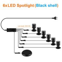 3W LED Display Collection Cabinet Light Hand Sweep Touch Dimmer Spotligt 12V DC Wood-Penetrating Detection Bulb Lamp -DuPont 6PCS-Black Shell balta
