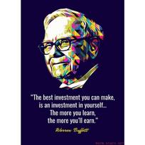 Warren Buffett Motyvuojančios Citatos Plakato Spaudiniai Filmo Garsus Drobės Tapyba Sienos Menas Paveikslai Menas Svetainei Namų Dekoras 40cm×50cm NoFrame blue