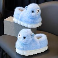 Kawaii nauji balti pūkuoti alpakos šlepetės vaikiški žiemos namų batai kailinės šlepetės mažyliams šiltos pliušinės šlepetės paaugliams gyvūnų loaferiai CN32-33 inner 20.3cm white