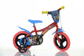Kubisport Dviratis Dviratukas Psi Patrol vaikams, vaikiškas su šoniniais ratukais Dino 12'' (Kub_05-CSK5123K/PW)