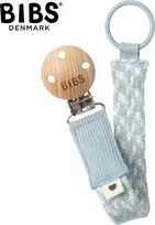 Bibs BIBS PACIFIER BRAID BABY Mėlynas & IVORY čiulptukų pakabukas 100% organinė medvilnė