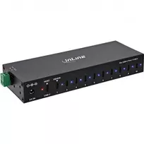 Delock InLine® USB 3.2 Gen.1 pramoninis šakotuvas, USB-C, 10 prievadų, su maitinimo adapteriu