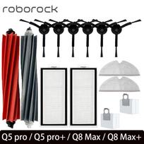 Roborock Q8 Max, Q8 Max+, Q5 Pro, Q5 Pro+ Atsarginės dalys Priedai Pagrindinis šoninis šepetys Hepa filtras Mopas Dulkių maišelis