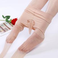 Vyriškos kojinės su varpos mova Itin plonos 3D šilkinės lygios Lėktuvo kojinės Seksualios permatomos pėdkelnės Seksualus persirengimas Penis close beige
