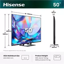 Televizorius Hisense 50A7S 50" QLED 4K VidaaOS 60Hz Dolby Vision IQ 2026