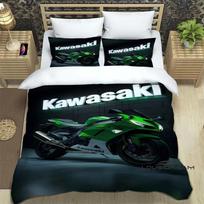 3D Retro spausdinimo K-Kawasaki motociklo logotipas patalynės komplektas Elegantiškas patalynės komplektas Antklodės užvalkalas Lovo užvalkalas Prabangi gimtadienio dovana EU Twin 135x200cm