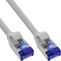 InLine Plonas pateko kabelis Cat.6A, S/FTP, TPE (LSZH), lankstus, PoE, pilkas, 0.3 m, 150 vnt. (B-74933)