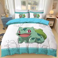 3D Spausdintas Pikachu Patalynės Komplektas Anime Gengar P-Pokemon Ash Ketchum Antklodė Užvalkalas Pagalvės Užvalkalas Mergaitėms Berniukams Atostogų Dovanos AU Single(140*210cm)3pcs