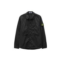 Stone Island Water Washed Single Pocket Side Zipper Canvas Jacket Unisex Jacket 7815106WN-V0129 L black