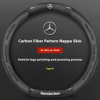 Karštas 2026 m. Naujas Automobilio Lipdukas Benz Automobiliui Neslystanti Anglies Pluošto Odinė Vairo Dangtelis Mercedes-Benz A C E S V Klasės GLA G black