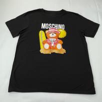 „Moschino Couture“ vyriški marškinėliai su meškiuku „Sand & Sun“ grafiniu logotipu, juodi L juoda
