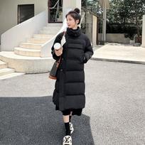 Women's Winter Mid-length Over-the-knee Thickened Down Cotton Coat New Korean Style Loose Design Cotton Coat XL
