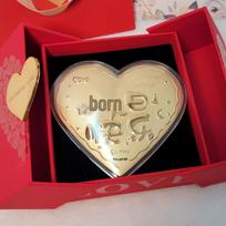 Year of the Horse 999 Gold Love Heart Disc - Valentine's Day Creative Gift Souvenir Contact Customer Service for Other Gift Boxes black