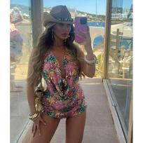 European and American New Style Checkered Spicy Girl Fashion Outfit, Slim-Fit Sequin Shell Shorts Set Rose Red L black
