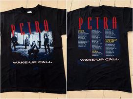 PETRA Musical Group T-Shirt, Vintage Best Petra Wake-up Call 1993 1994 Album Tou L gray