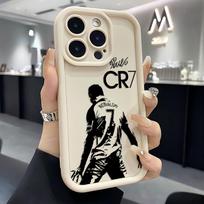 Garsus futbolininkas C-CR7 telefono dėklas, skirtas iPhone 17 16e 16 15 14 13 12 11 Air Pro Max Mini XR XS X Plus, minkštas TPU galinis dangtelis iPhone 11 Pro