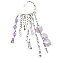 Elegant Ear Cuff featuring Dazzling Shells and Flowing Chain for Fashionistas Ear Cuff for Parties and Special Occasions 1 white