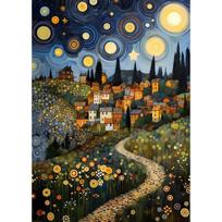 Gėlių Sodo Kaimo Naktinis Medis Gustavas Klimtas Parodos Plakatas Drobės Tapybos Spaudinys Sienai Svetainei Namų Dekoras Cuadros 60X90CM No Framed