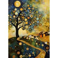 Gėlių Sodo Kaimo Naktinis Medis Gustavas Klimtas Parodos Plakatas Drobės Tapybos Spaudinys Sienai Svetainei Namų Dekoras Cuadros 30X40CM No Framed