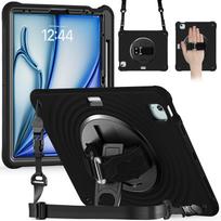 Besisukantis rankenos dėklas IPad Air Pro 13 11 2026 M4 2025 M5 M3 2024 M2 Air 4 5 Pro 11 12.9 2018-2022 tvirtas stovas iPad Air 4 - Air 5 juoda