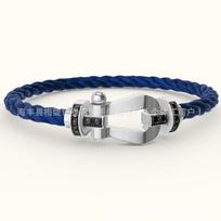 Raudono siūlo pasagėlės apyrankė su deimantais, moteriška 18K rožinio aukso laimės apyrankė - Madingas poros stilius. 17cm [Fits wrist under 16cm] gray
