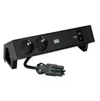 Bachmann DESK2 2xCEE7/3 USB juodas USB įkroviklis C/C 100W GST18 0,2m (BM0025224)