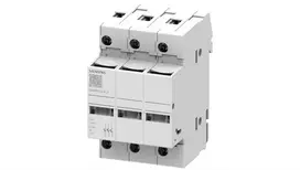 Siemens Saugiklių laikiklis cilindriniams įdėklams 1038 mm 32A 3P su LED diodu (3NW7034-2)