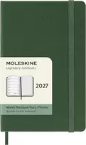Moleskine savaitinis kalendorius 2027, 12M, P, 9x14 cm, kieti viršeliai, myrtle žalias (MS-9279967)