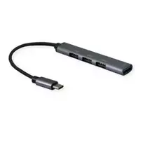 HUB USB Secomp Standartinis USB 2.0 šakotuvas, USB-C jungtis, 4 USB-A prievadai (3 USB 2.0 prievadai + 1 USB 3.2 Gen1 prievadas) (S3017)