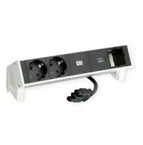 Bachmann DESK2 įkroviklis su 2 apsaugotais USB-C lizdais, USB 30 W įkroviklis, 1xABD 0,2 m GST18, balta