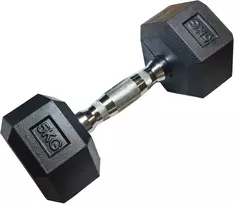 Kubisport Vienarankė šešiakampė guminė hantelė tvirtas svarelis 5kg (Kub_05-CB5HEX)