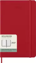 Moleskine savaitinis kalendorius 2027, 12M, L, 13x21cm, kietu viršeliu, scarlet red (MS-9279516)