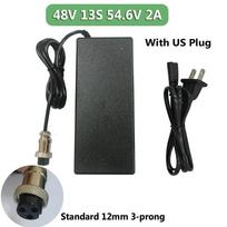 Elektrinio paspirtuko įkroviklio adapteris 48V 54.6V 2A Ličio akumuliatoriaus įkroviklis su 12mm GX16 3 kontaktų kištuku 48V 13S 54.6V Speedway Kugoo Li-jonų akumuliatoriams US