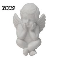 Matte Finish Angel Little Statue, Small Cherub Angle Sculpture, 3D Printed Holding Face Durable Ornament Figurine for Shelf, Home, Office Desk,