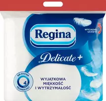 Regina Tualetinis popierius Delicate+, 4 sluoksnių, 12,5 m, 100 lapelių, 9 ritinėliai, baltas (REG-007863)