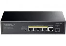 Šakotuvas Switch Strong Tinklo komutatorius Gigabit Ethernet (10/100/1000) PoE palaikymas Montavimas ant stalo/sienos Juodas (SW5011POE+)