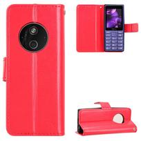 Atverčiamas dėklas Nokia 125 4G 2024/Nokia 110 4G 2024/HMD 110 4G/HMD 210 4G su magnetiniu užsegimu, piniginė, odinis telefono dėklas for Nokia 125 4G 2024/Nokia 110 4G 2024/HMD 110 4G raudona